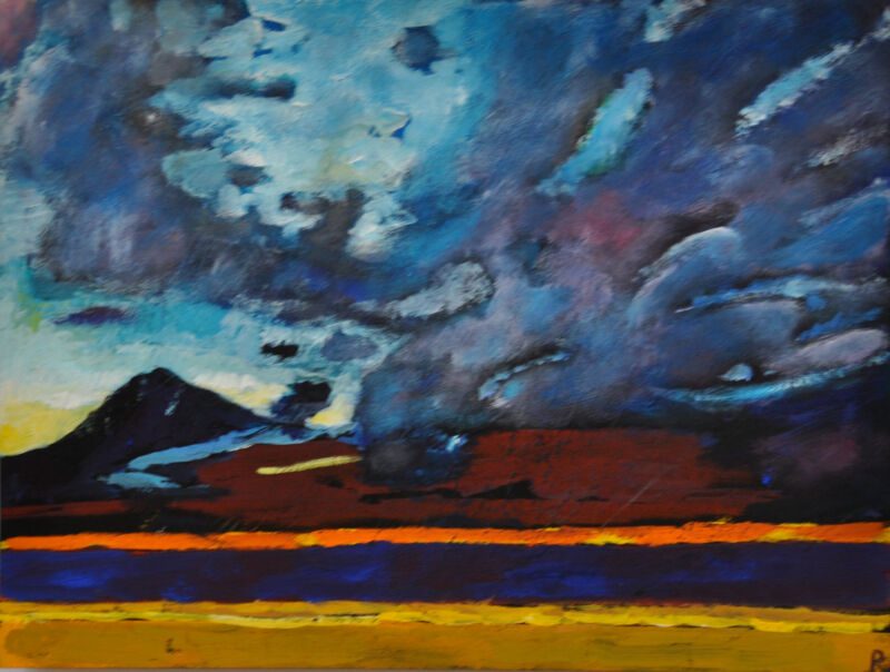 Out Of The Night. Autobahn Imperia–Mailand, 2012, Tempera auf Papier, 23 x 30,5 cm, Malerei aus der Serie «Out Of The Night. Autobahn Imperia–Mailand»