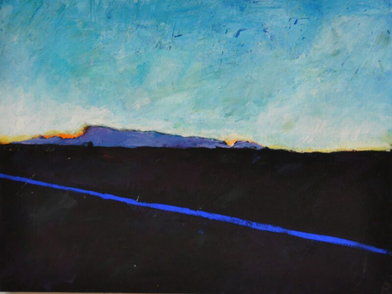 Out Of The Night. Autobahn Imperia–Mailand, 2012, Tempera auf Papier, 23 x 30,5 cm, Malerei aus der Serie «Out Of The Night. Autobahn Imperia–Mailand»