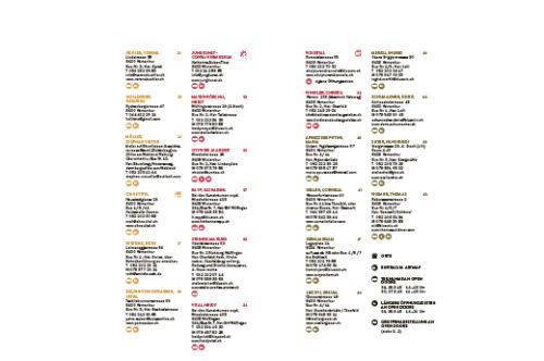 Weitere Seite aus dem Open-Doors-Flyer mit Atelieradressen, Öffnungszeiten und Legende