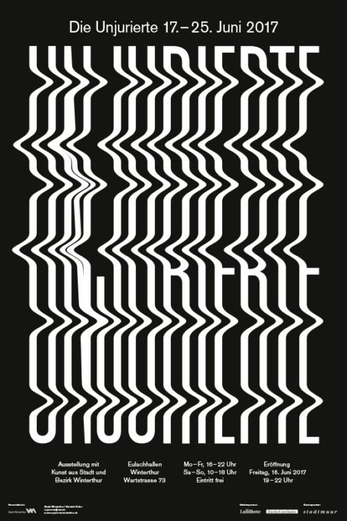Plakat zur Ausstellung «Die Unjurierte», Kunst aus Stadt und Bezirk Winterthur, Eulachhallen Winterthur, 17. – 25. Juni 2017
