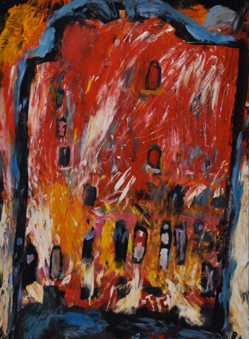Wildes Haus, 2006, Gouache auf Papier, 76 x 56 cm, Malerei aus der Serie «Häuser»