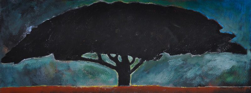 Hawaii, 2012, Tempera auf Papier, 15 x 40 cm, Malerei aus der Serie «Hawaii»