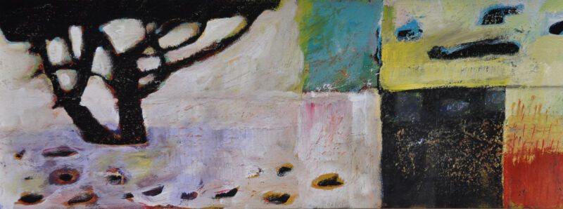 Hawaii, 2012, Tempera auf Papier, 15 x 40 cm, Malerei aus der Serie «Hawaii»