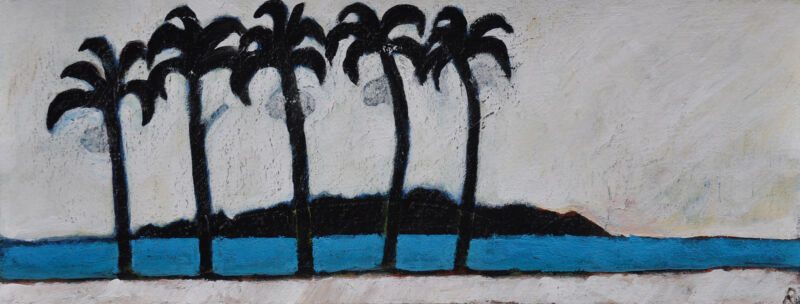 Hawaii, 2012, Tempera auf Papier, 15 x 40 cm, Malerei aus der Serie «Hawaii»