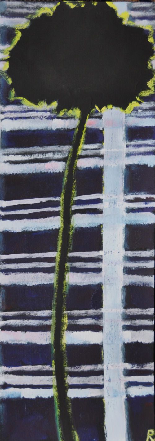 Palme, 2012, Gouache auf Papier, 40 x 15 cm, Malerei aus der Serie «Palmen und andere Bäume»