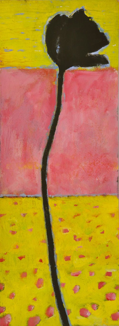 Palme, 2012, Gouache auf Papier, 40 x 15 cm, Malerei aus der Serie «Palmen und andere Bäume»