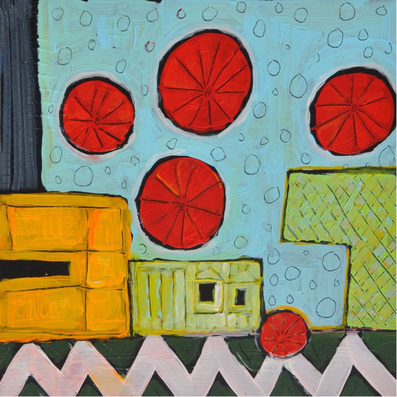 Spiaggia D'Oro, 2011, Acryl auf MDF, 30 x 30 cm, Malerei aus der Serie «Sommerland»