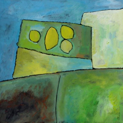 Ligurischer September, 2005, Tempera auf Papier, 24 x 24 cm, Malerei aus der Serie «Sommerland»