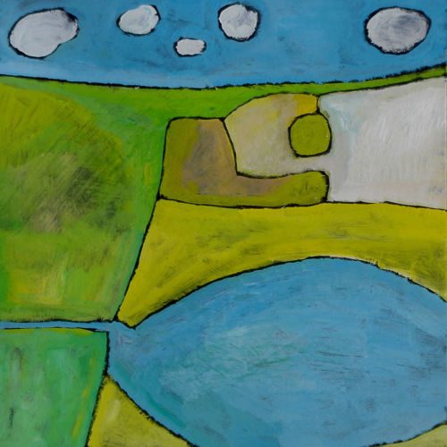 Ligurischer September, 2005, Tempera auf Papier, 24 x 24 cm, Malerei aus der Serie «Sommerland»