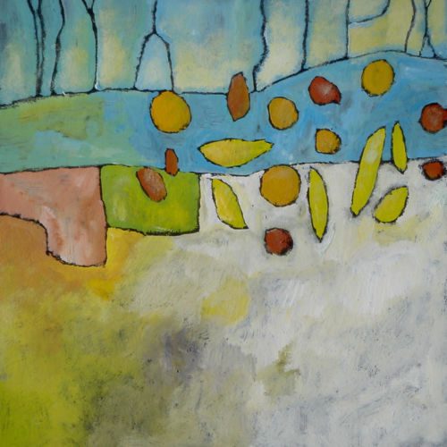 Ligurischer September, 2005, Tempera auf Papier, 24 x 24 cm, Malerei aus der Serie «Sommerland»