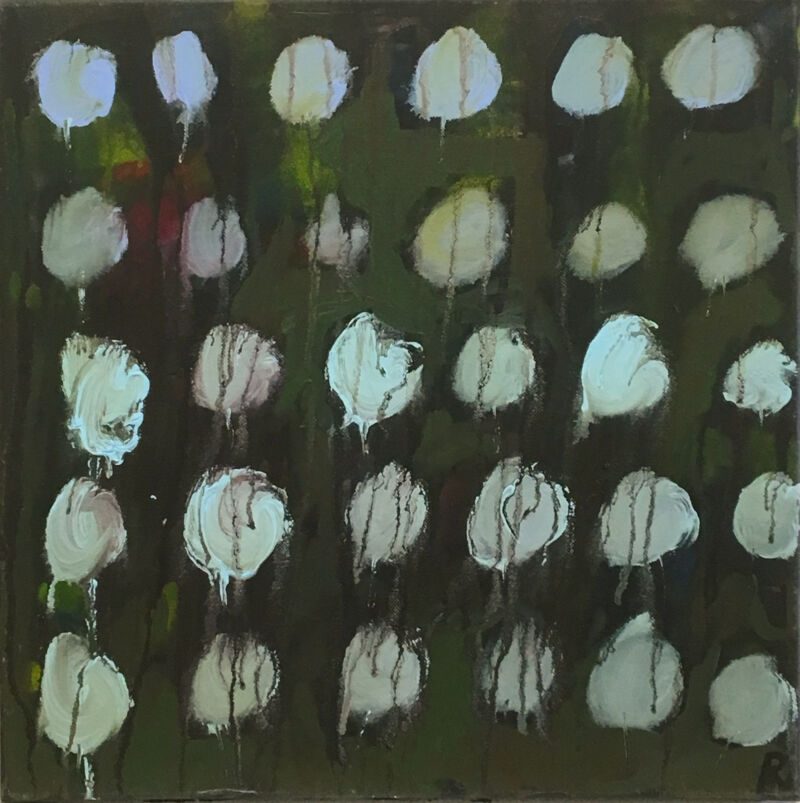 Tropfen, 2013, Acryl auf Leinwand, 40 x 40 cm, Malerei aus der Serie «Tropfen»