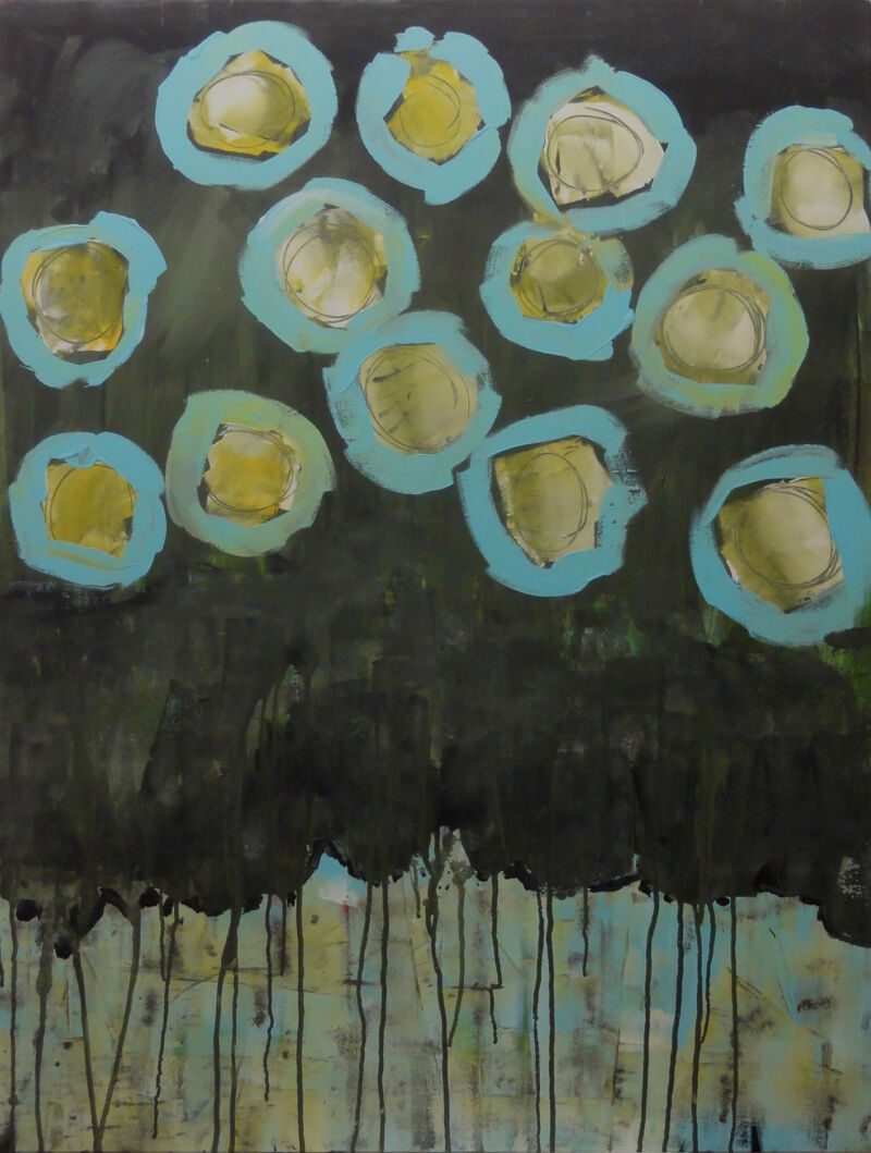 Blumen, 2014, Acryl auf Leinwand, 116 x 89 cm, Malerei aus der Serie «Winter»