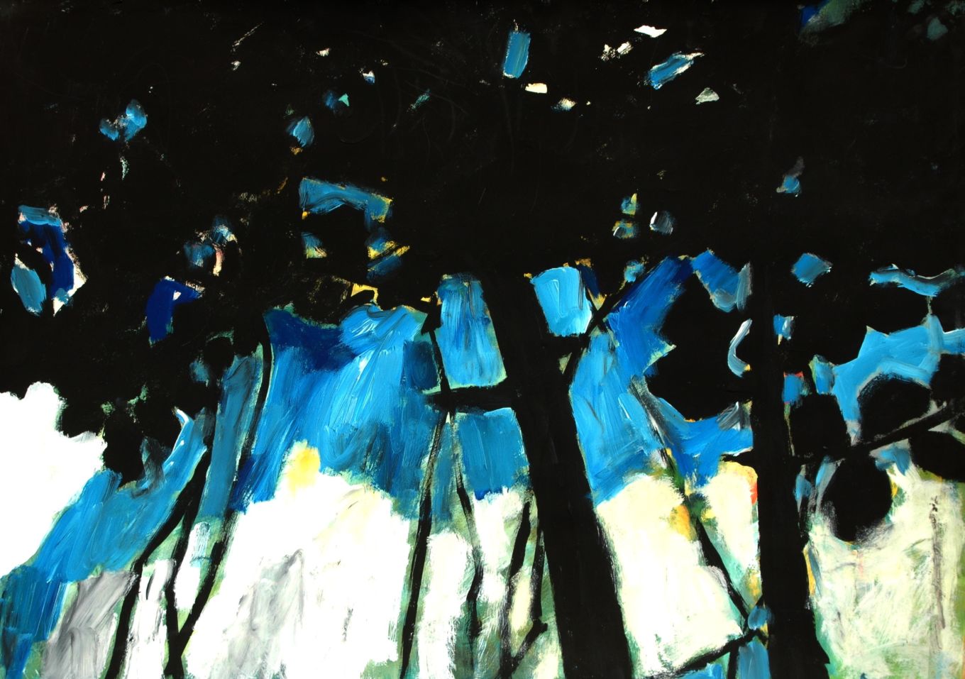 Bäume Hawaii, 2009, Gouache auf Papier, 70 x 100 cm, Malerei aus der Serie «Natur»