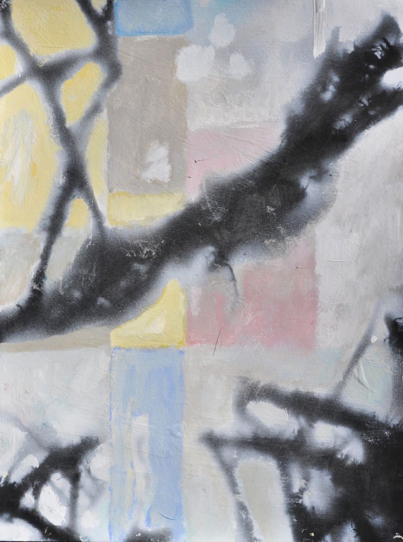Efeustücke, 2015, Gouache / Acryl auf Papier, 40 x 30 cm, Werk aus der Serie «Efeu»