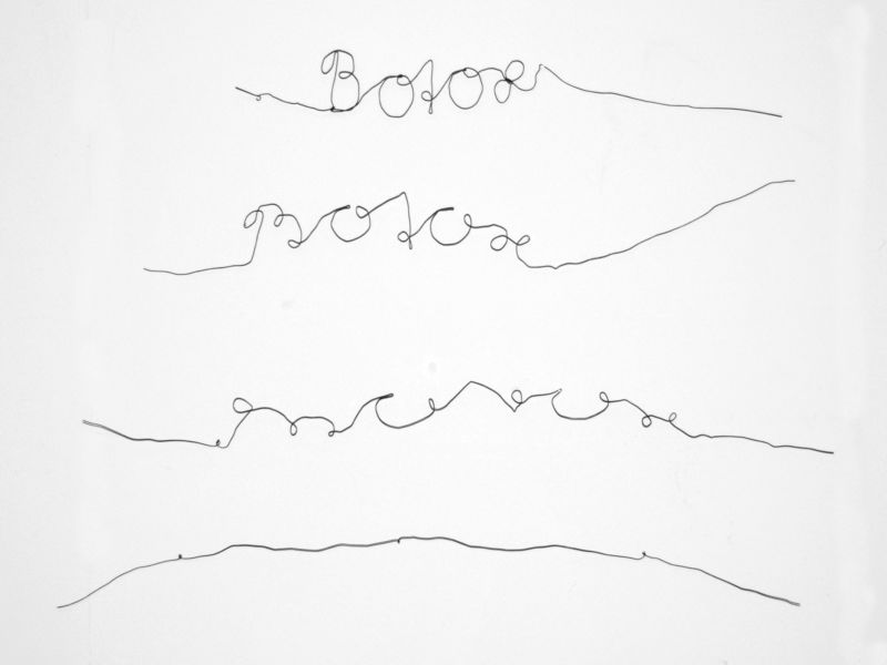 "Beau-tox", Wandinstallation, 2011, Draht, ca. 90 x 90 cm, Objekt aus der Serie «Frauen I»