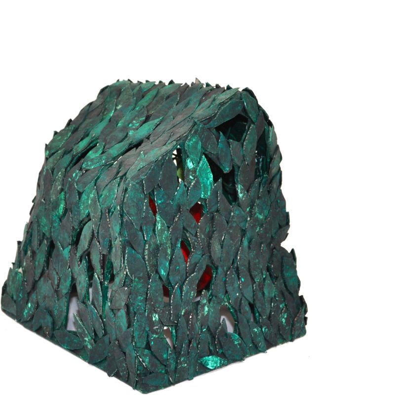 Green House, 2009, Karton, Draht, Papier, 22 x 20 x 18 cm, Objekt aus der Serie «Häuser III»
