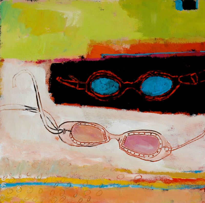 Fundsachen, 2008, Tempera auf Papier, 24,5 x 24,5 cm, Werk aus der Serie «Strandgut I»
