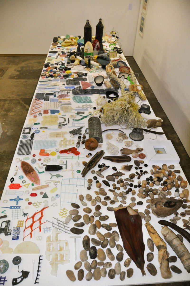 Strandgut Hawaii, Tisch Oxyd, 2010, Werk aus der Serie «Strandgut I»