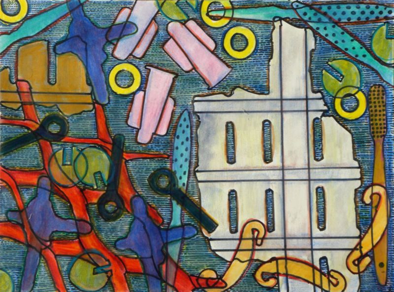 Strandgut, 2009, Tuschestift, Farbstift, 23 x 30,5 cm, Werk aus der Serie «Strandgut I»