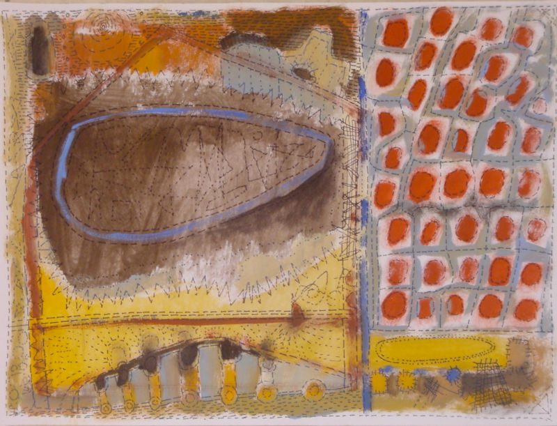 Geflickte Welt, 2006, Tuschestift, Aquarell auf Papier, Zeichnung aus der Serie «Geflickte Welt»