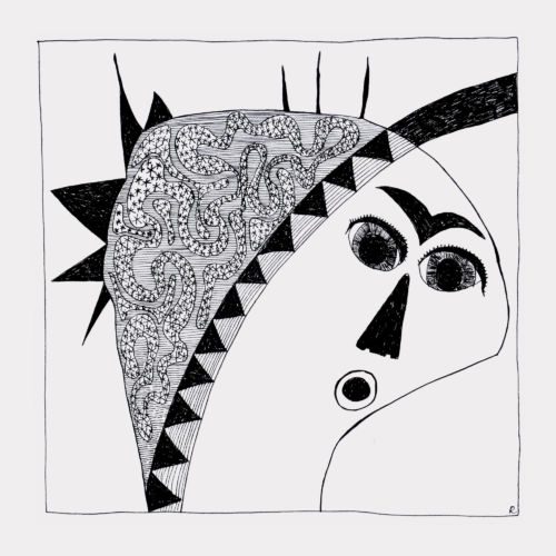 Hirnen, 2011, Tuschestift auf Papier, 30 x 30 cm, Zeichnung aus der Serie «Träume»