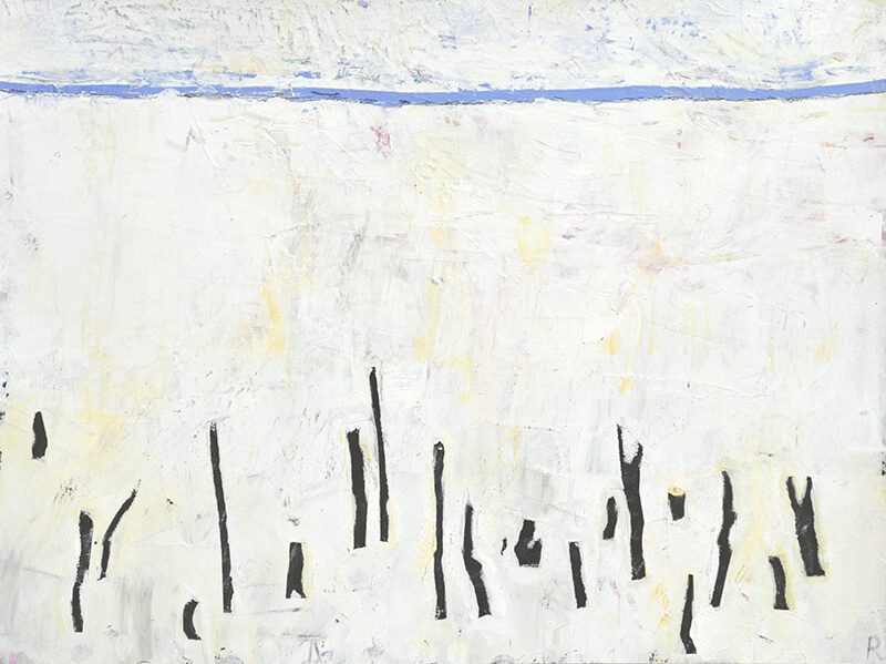 Am Strand, 2013, Tempera auf Papier, 23 x 30,5 cm, Malerei aus der Serie «Abschied von Hawaii»