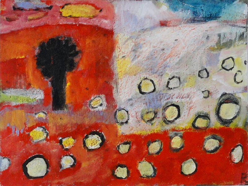 Oahu, 2013, Tempera auf Papier, 23 x 30,5 cm, Malerei aus der Serie «Abschied von Hawaii»